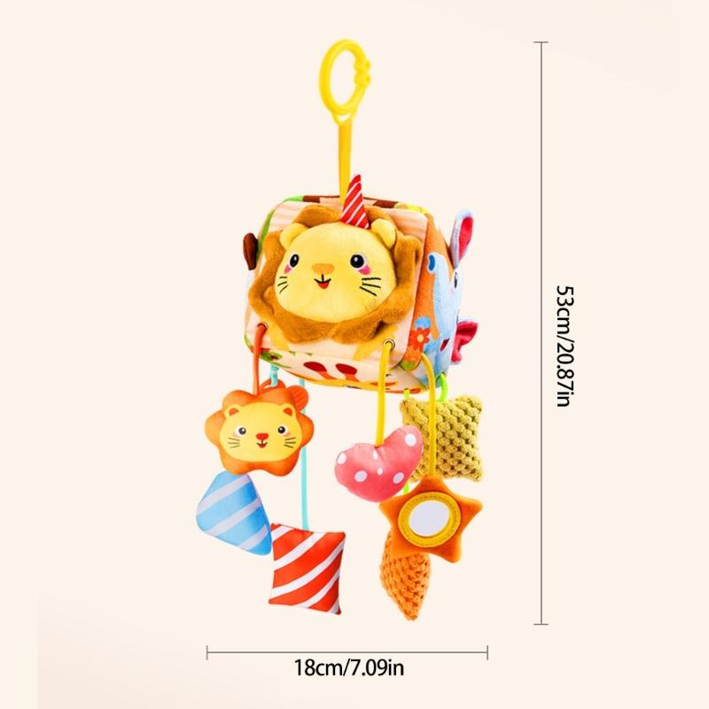 Multiuse Baby Stroller Accessory Wind Chime Crib Mobile Hanging Rattle Toy Cartoon Sensory Developmental Toy For Infant