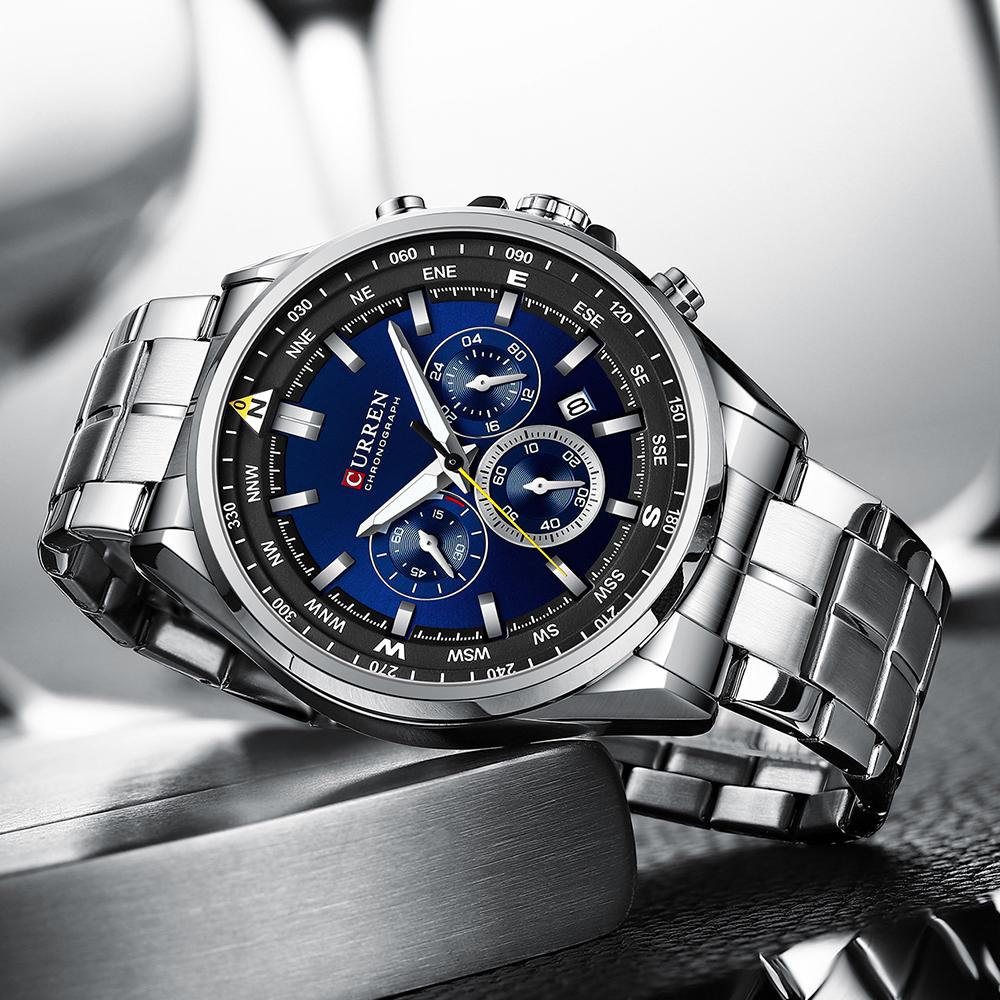 CURREN Luxury Wrist Watches for Men Stainless Steel Quartz Wristwatches with Chronograph Casual Sport Clock 8399 erkek kol saati