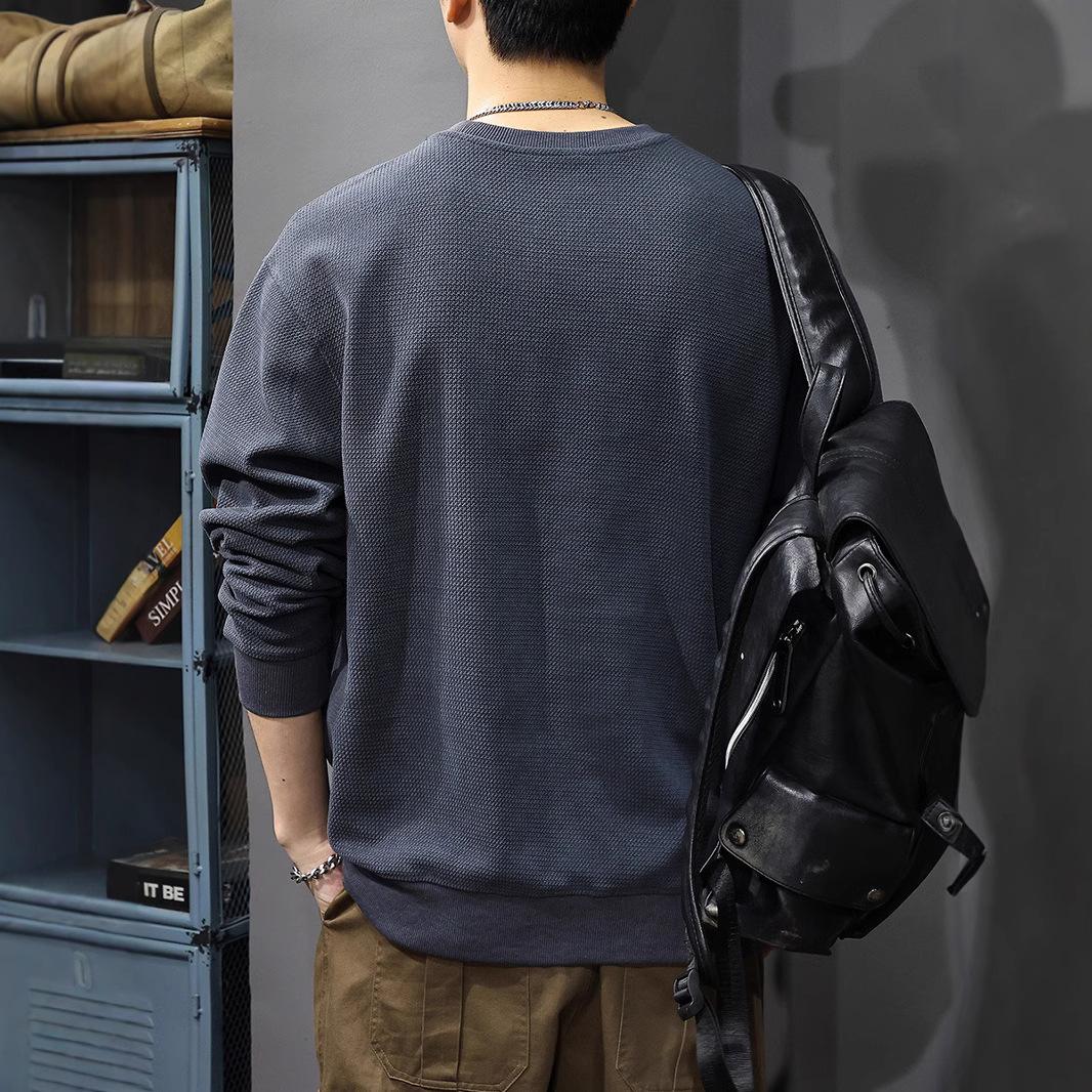 Осенний тяжелый полированный трикотажный свитер мужской американский свободный трендовый — фото 4