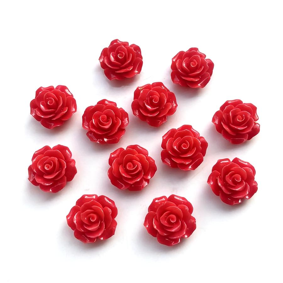 20 pieces of colorful 20mm flat back resin 3D roses suitable for decorating phone cases, jewelry making, DIY materials