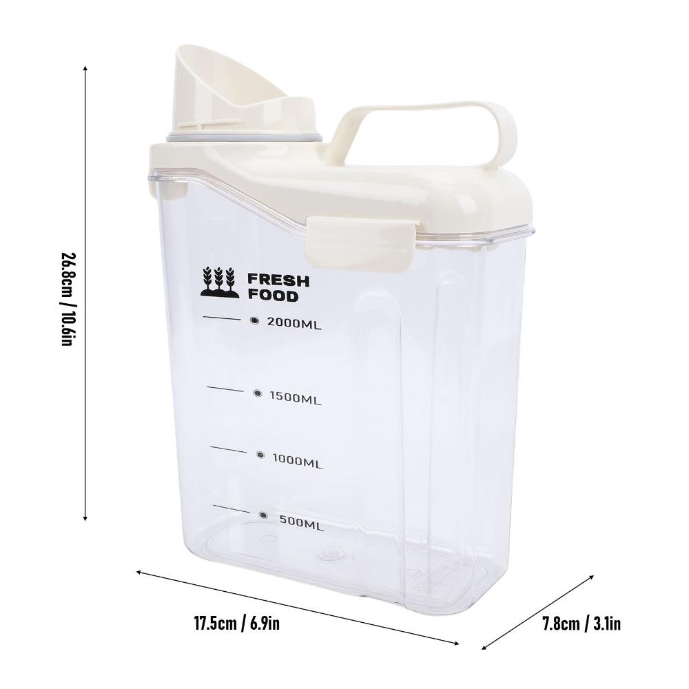 PET Plastic Rice Storage Container 2300ml Pet Food Container Food Storage Canister  For Home