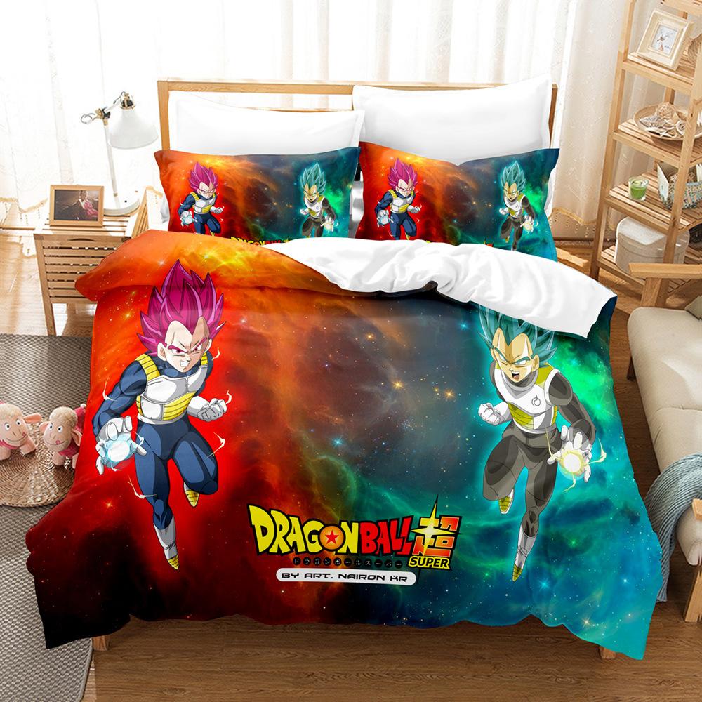 3D Digital Printing Three-Piece Set, Animation Monkey King Series, Quilt Cover, Pillowcase, Bed Sheet