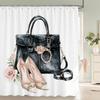 Modern and Fashionable Perfume and Flower Style Shower Curtain Bathroom Bath Curtain Home Decoration Curtain With Hooks