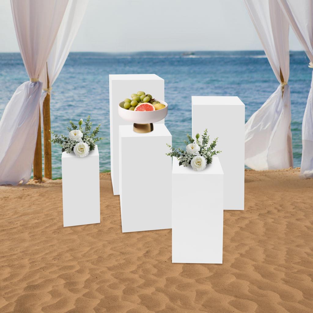 5-Tier Square Pedestal Stand Set, Multi-Functional Dessert Display Stand, Sturdy Iron Construction,Capacity 25kg Per Stand