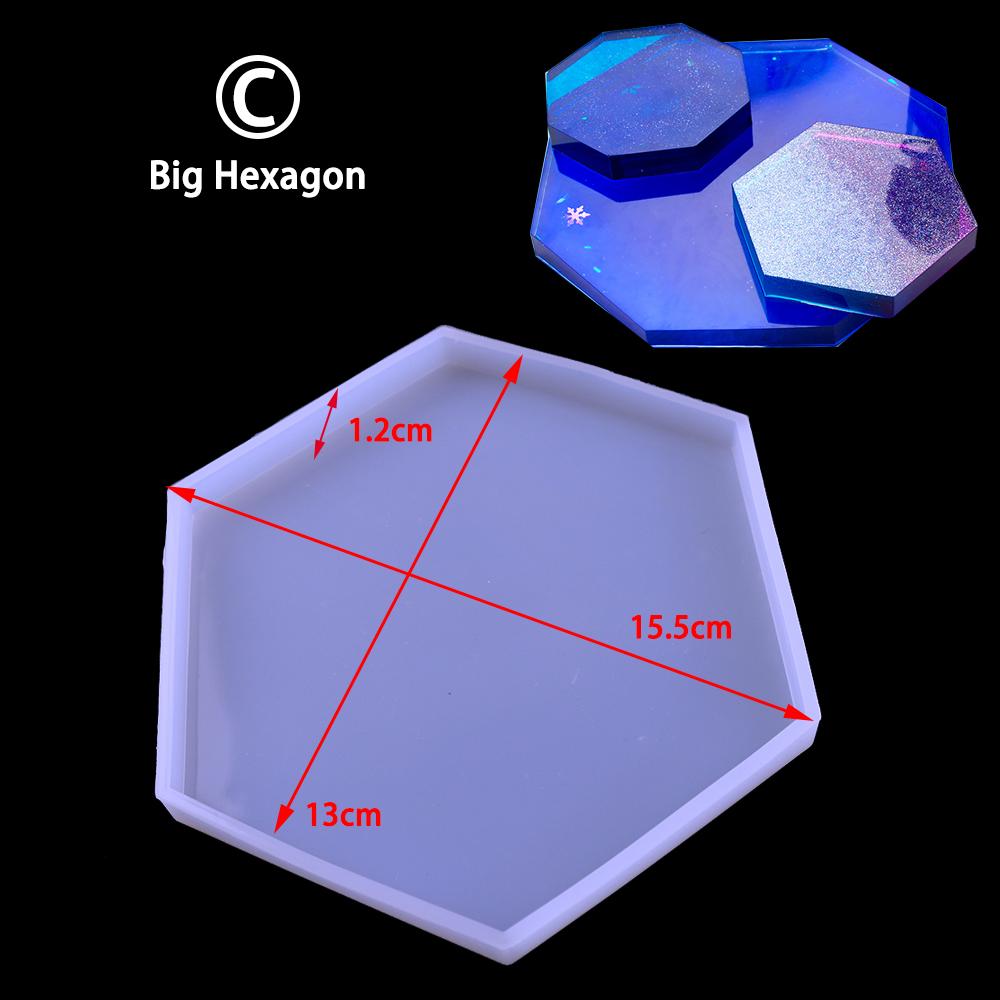 For Better Life Transparent Diy Crystal Soft Silicone Mold Love Diamond Hexagon Octagonal Mirror Coaster Display Decorations