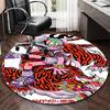 1pc Anime Cartoon Design Tiger Print Round Carpet for Office Chair Mat, NonSlip Rug Suitable for Home Decor