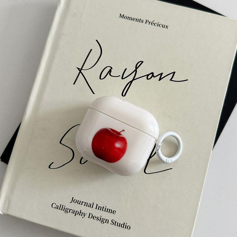 

Airpodspro2 Protective Case Pro2 Earphone Case Second and Third Generation Noise Reduction Version Third Generation Fourth Generation Korean Cute Fun Apple AirPods 4 [Minimalist White Apple] send ring