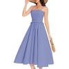Abiti casual a vita alta con bretelle senza maniche stampa tinta unita primavera estate moda donna