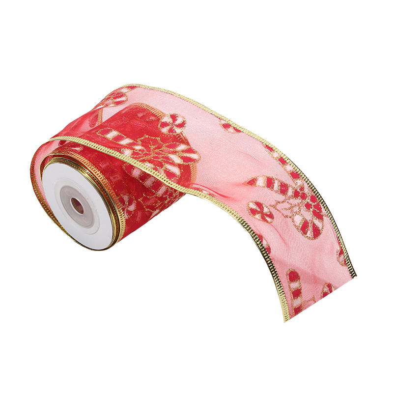 Christmas Glitter Gold Wired Ribbon for Holiday DIY Craft Wedding Tree Topper Xmas Tree Organza Phnom Penh Lock Edge Presents Ribbons