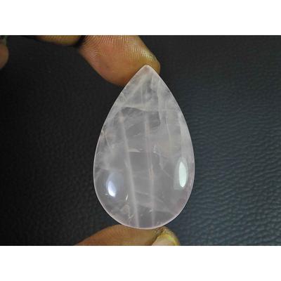 26X43MM Naturalny Różowy Kwarc Różowy Gruszka Kryształ Uzdrawiający Kaboszon Kamień Szlachetny SK-3547