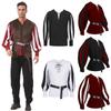 European & American Retro Medieval Costume Lace-up Shirt Cosplay Top
