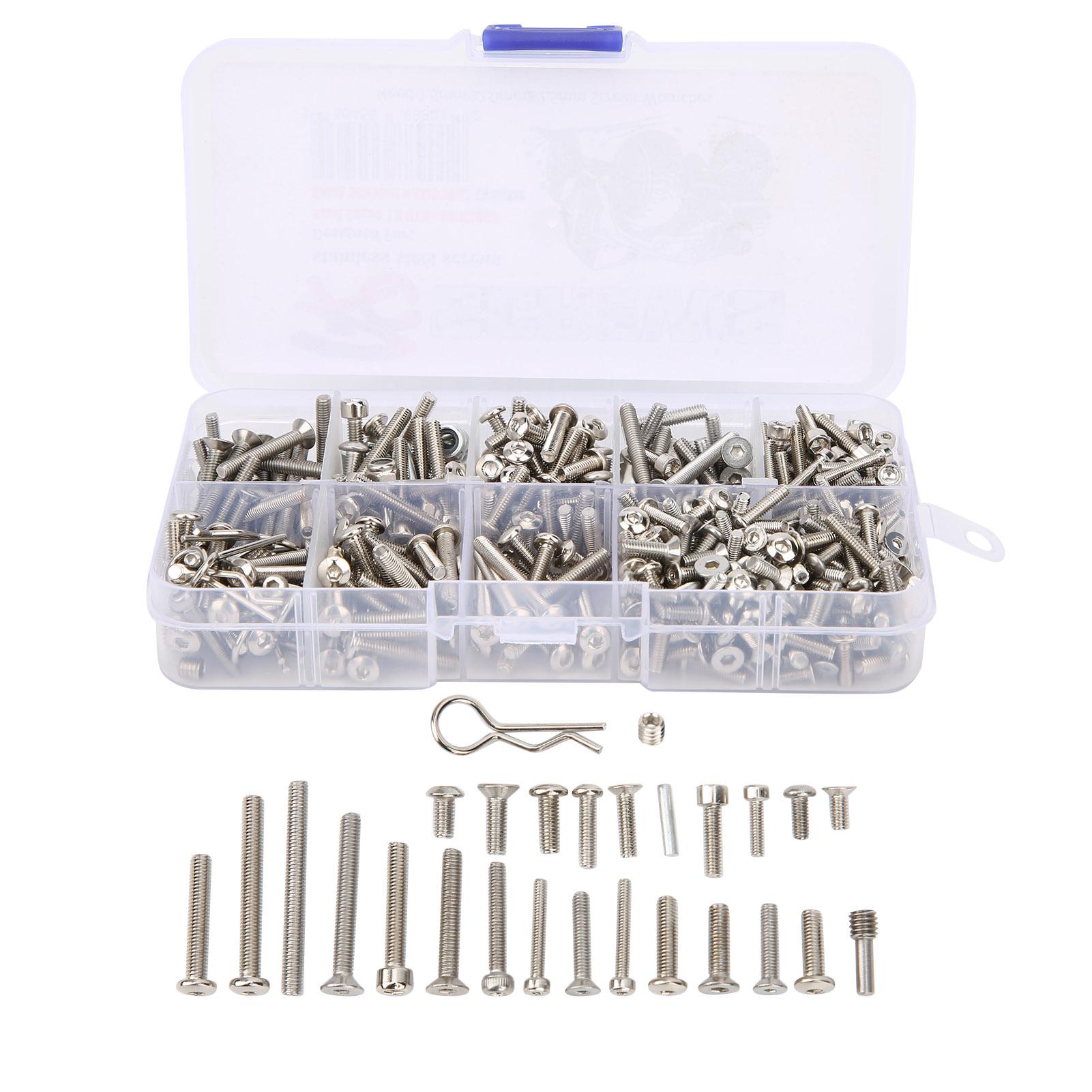 

Stainless Steel Screw Fittings Set Repairing Accessory for Axial SCX10 III 110 RC Car