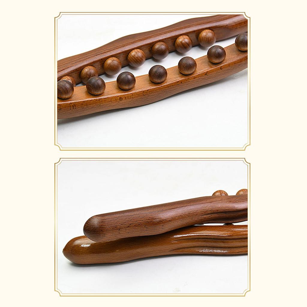 Sha Massage Tool Men Women Handheld 8 Bead Muscle Relax Wooden Scraping Stick for Neck Back