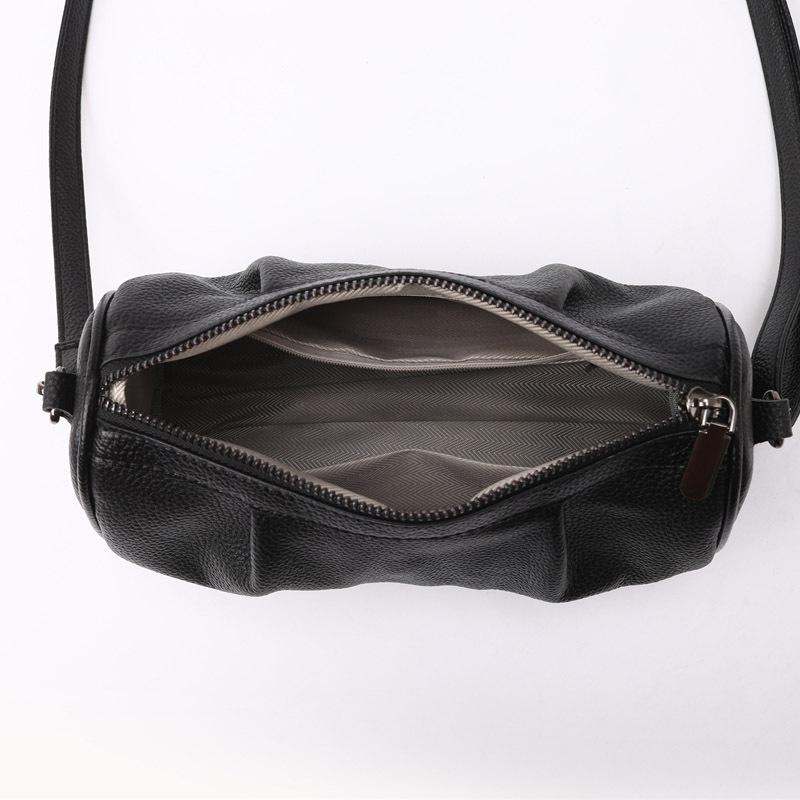 Cloud Cover Women's Premium Genuine Leather Ruffled Handbag with Shoulder Strap
