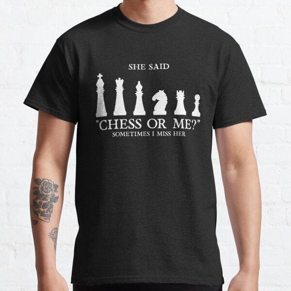 Chess Men's T Shirts King Queen 60s Board Game Horse Fan Player Dad Vintage Tee Shirt Short Sleeve T-Shirt Cotton Gift Idea