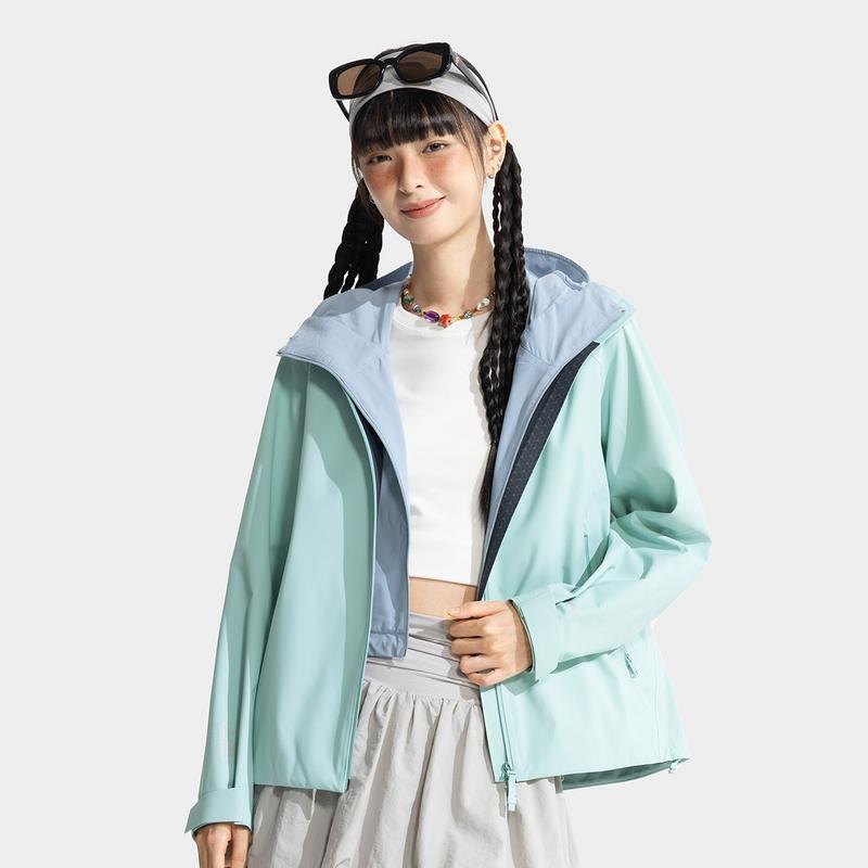 Li Ning CF Su Wan Long Jia Series Hooded Loose Simple Comfortable Waterproof Windproof Breathable Durable Rainproof Jacket Women Jacket AEMV040-4