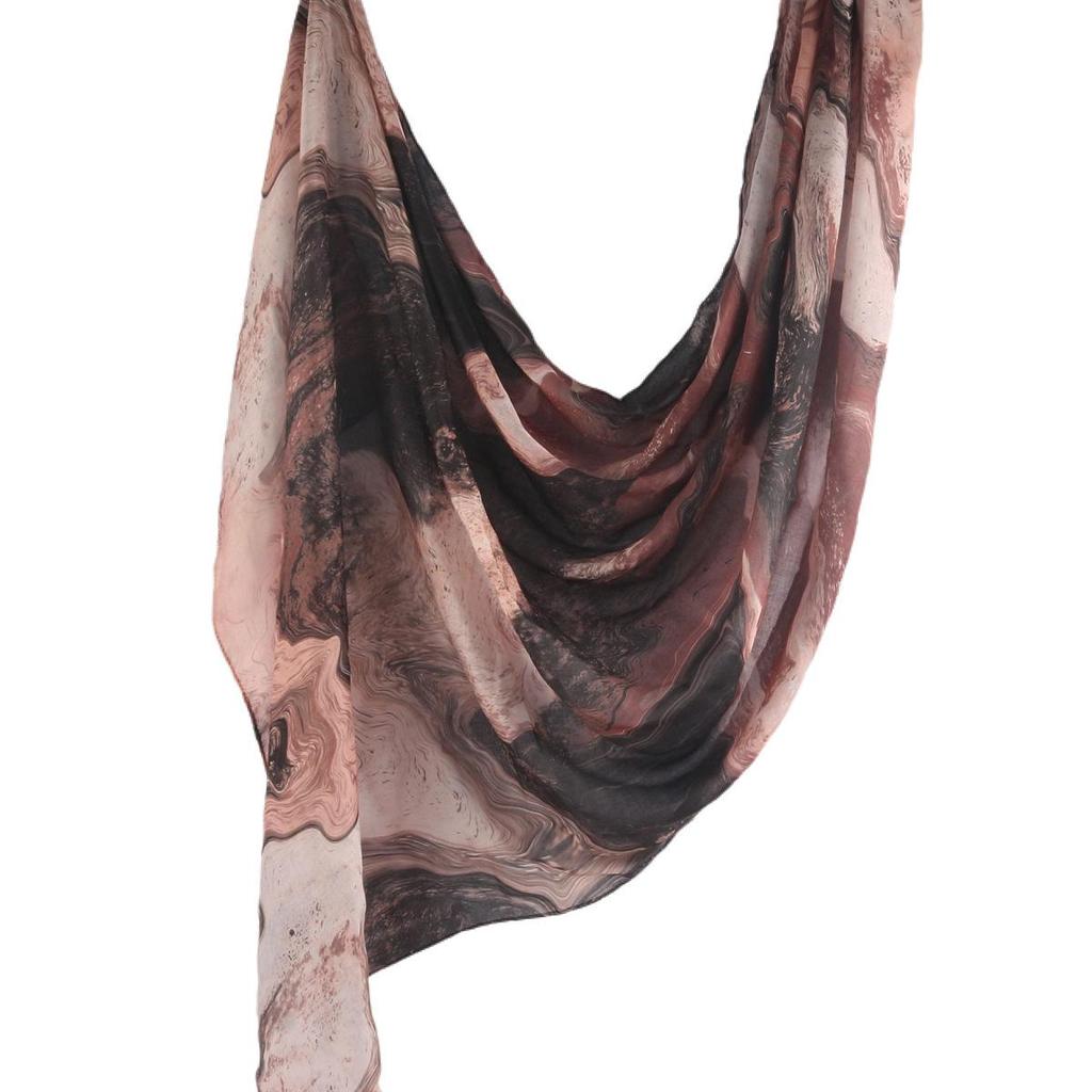 "Ethnic Watercolor Modal Cotton Shawl Satin Print Scarf for Women"