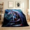 Dragon Mage Flannel Blanket Throw Blanket Soft Warm Sofa Bed Camping Home Decor Unique Christmas Gift Cs92253