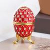 Ornament Elegant Ouă de Paște din Email Cutie de Bijuterii Handmade cu Cristale și Bijuterii cu Capac cu Balamale Accesorii pentru Decorarea Casei