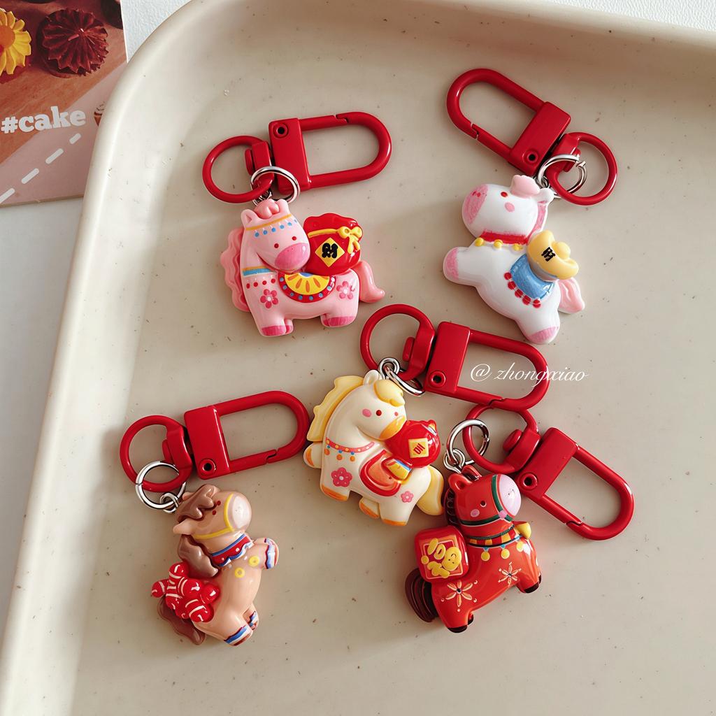 Cute Pony Cartoon Horse Keychain Pendant Creative Bag Pendant Student Backpack Accessories New Small Gift