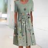 2023 Floral Print Round Neck Midi Dress for Women - Spring/Summer Collection