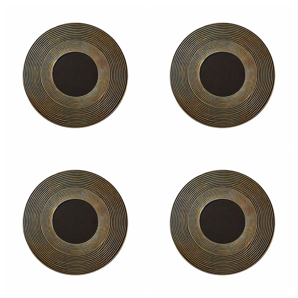 4PCS Anti-scald Geometric Placemats Heat Insulation Round Dining Mat Linen Table Mat  Home Decor