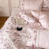 Cotton Bedding Four-piece Set French Rose Print Skin-friendly Breathable Quilt Cover Sheet Pillowcase Kit