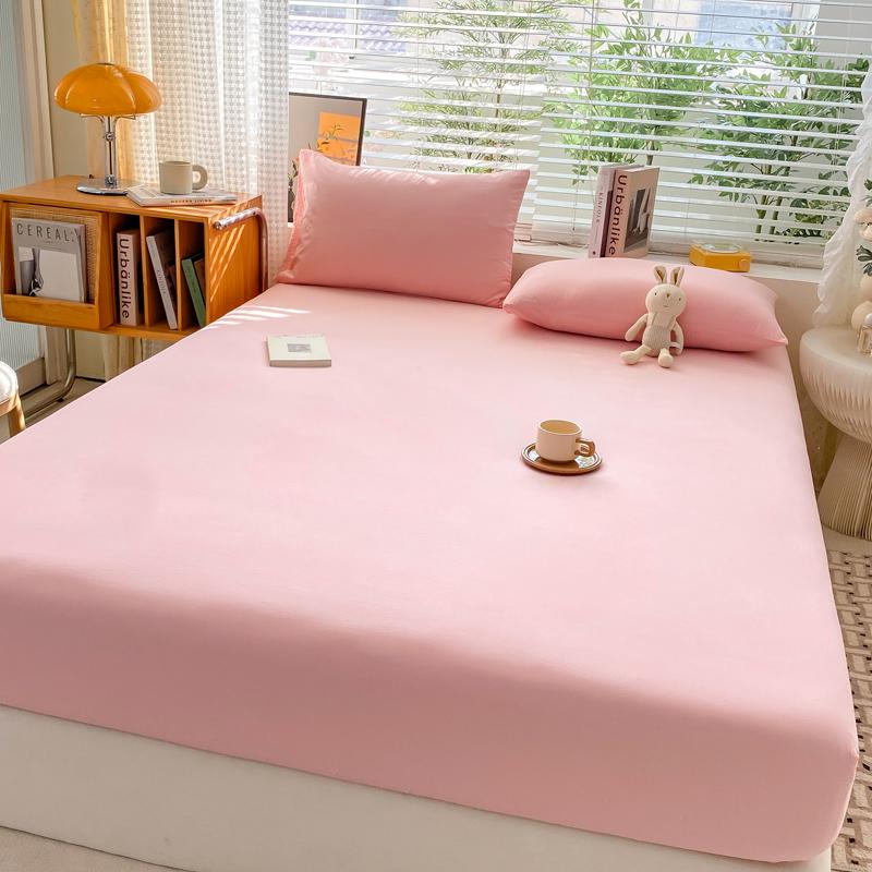 Cearceaf de pat, din bumbac moale, cu benzi elastice, culoare uni, huse de saltea antiderapante, cearceaf pentru pat dublu king-size 140/160/200