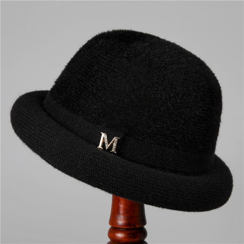 Hut Damen Winter Fischerhut Oma Kaschmir Warm Gestrickter Zylinder Mittleres Alter Ältere Mutter Mode Wolltopf Hut