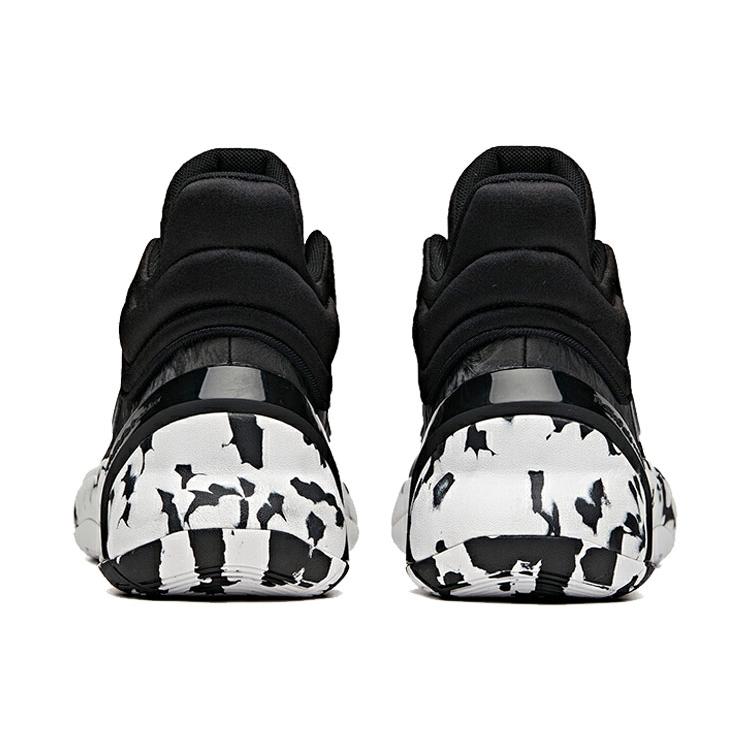 Anta The Dagger 4 Abrasion Resistant Breathable Mid Top Basketball Shoes Black Gray White 112041612-2