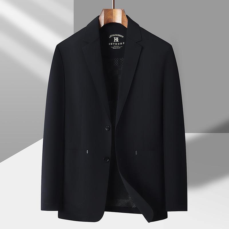 Costum fără călcare pentru bărbați, Costum nou elastic din nailon de primăvară și toamnă, Jachetă costum simplă casual pentru bărbați