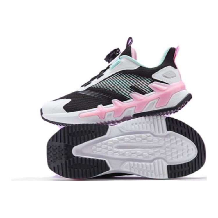 Anta Kids Bow Speed Comfortable Versatile Simple Non-Slip Breathable Low-Top Running Shoes Kids running shoes Black White Pink A22435532-3
