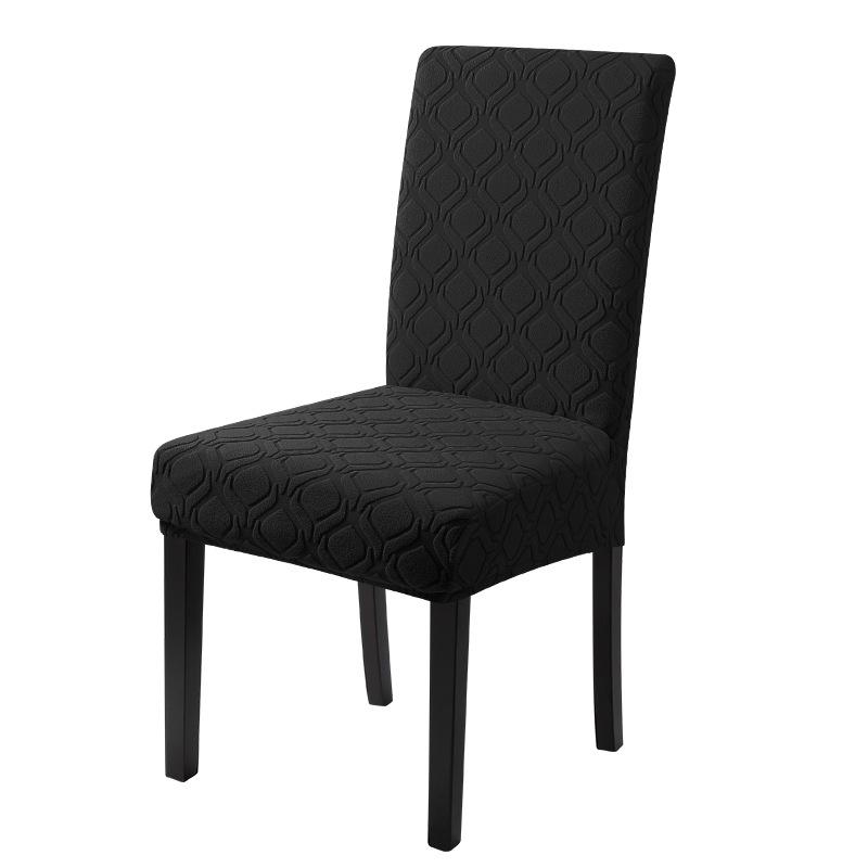 Solid Color Peach Jacquard Middle Back Chair Cover Elastic All-inclusive Backrest Chair Cover Dustproof and Non-slip Dining Chair Cover