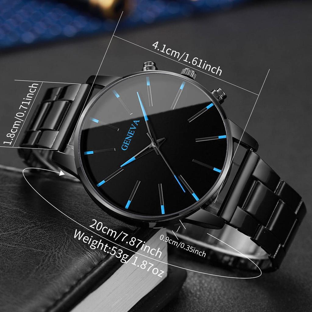 2 STÜCK/Set Mode Herren Schwarze Quarz Uhr Luxus Herren Business Uhren Lässige Uhr Reloj Hombre