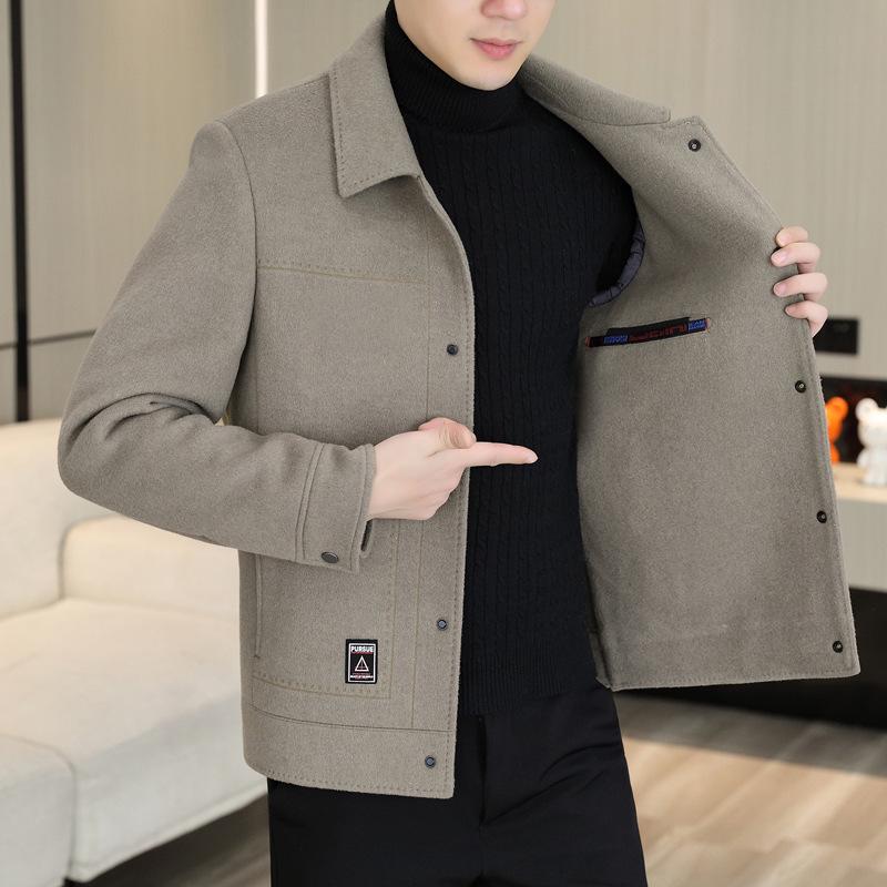 Men's Double-Sided Wool Coat - Short, Thickened Cashmere for Autumn/Winter 2026
