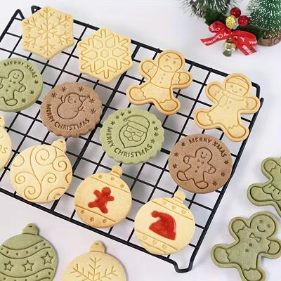 Christmas Cookie Mold Set Creative Baking Tools Holiday Biscuit Cutter Sugar Cookie Shaper DIY Kitchen Accessories for Baking