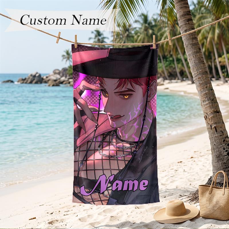 abby Custom Name Printed Beach Towel Personalized Soft Towel For Swimming Beach Travel
