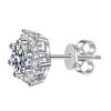 1 Pair Stud Earrings Hexagonal White Cubic Zirconia Geometric Shape Ear Studs Hexagonal Geometric Earrings Jewelry Gift