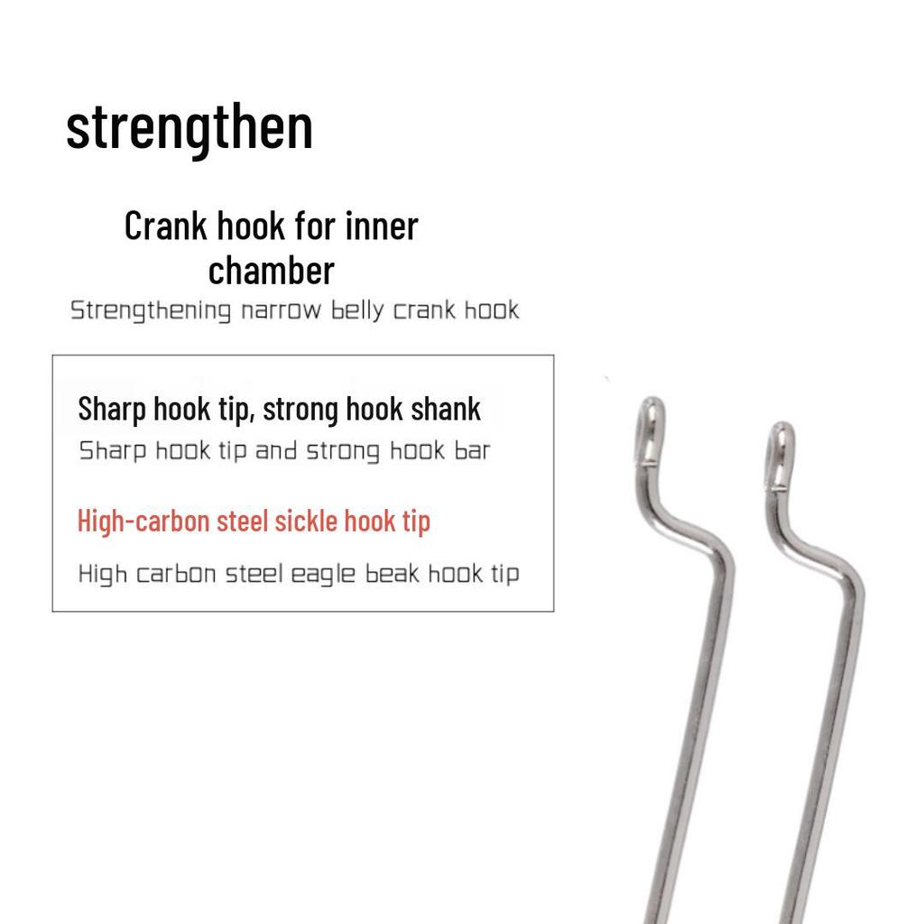 Carbon Steel Narrow Shank Long Handle Fishing Hook for Soft Bait - Ideal for Asp, Mandarin Fish, Bass, Mackerel, and Sea Fishing.