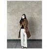 Horn Button Woolen Coat Women's Autumn and Winter Woolen Coat Petite Hepburn Style