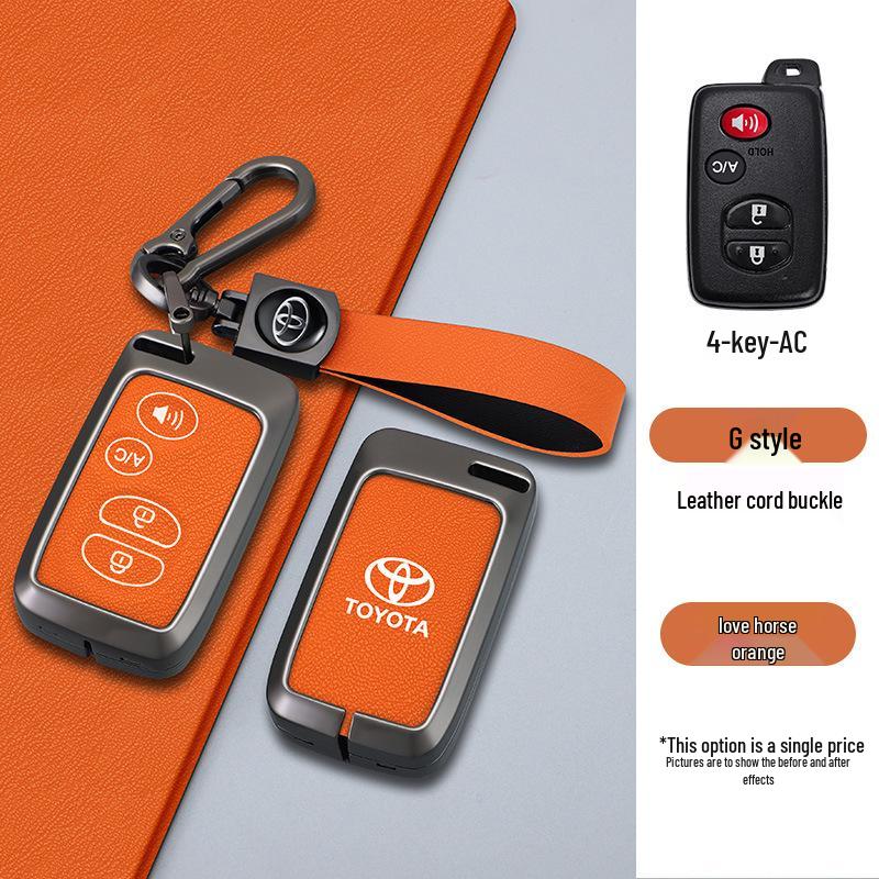 Key Case for 09/10/11 Camry, Highlander, Prius, 86, Reiz, Prado - Metal Finish