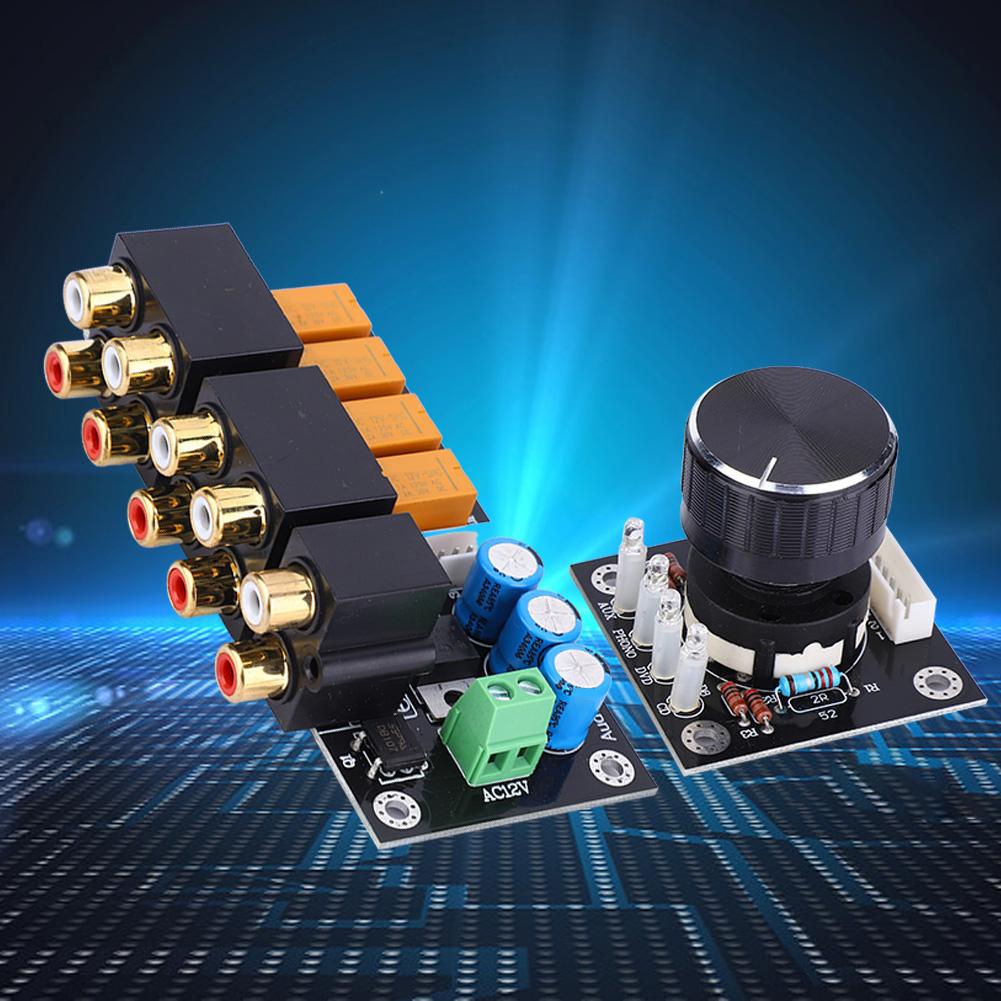 Audio Signal Selection Board 4 Way Audio Input Switching Input Board Selector AC12~15V