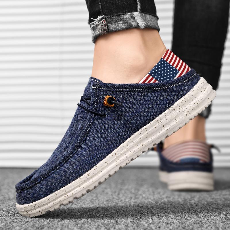39-48 Men's Denim Cloth Air-breathable Sports Casual Shoes EVA Ultra-light Convenience Outdoor Lazy Shoes