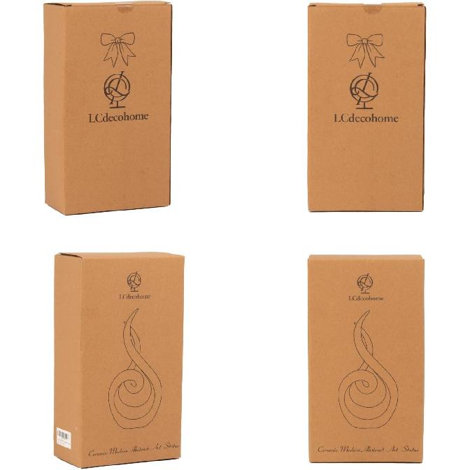 Modern Abstract Art Table Decoration - Ceramic Statue Modern White Ornaments for Living Room Great Gift Idea Home Décor 5 * 2.5 * 10.5 inch Gift Box