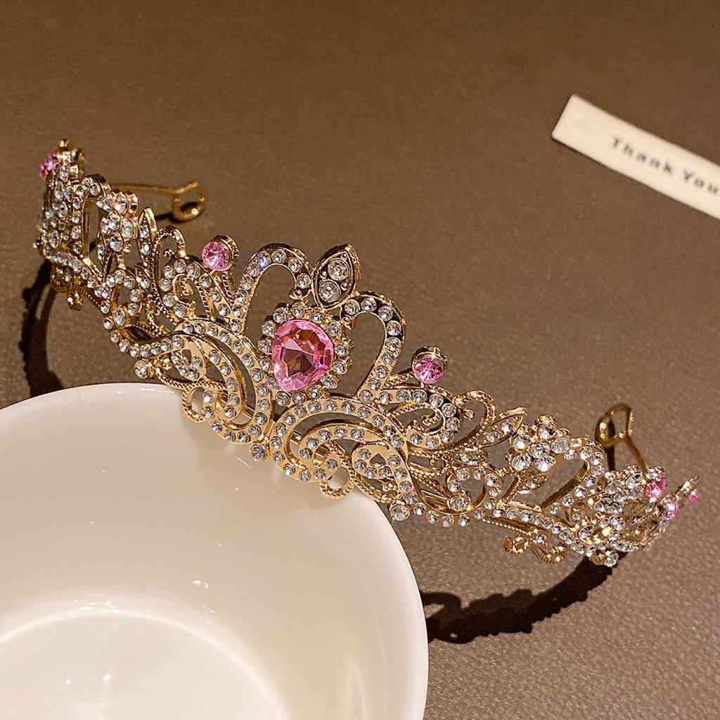 1 golden crown headband fashionable hair accessory suitable for performances and birthdays