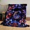 Dynamic characters with glowing energy effects in a dark, intense setting. for all seasons blanket lunch break throw gift