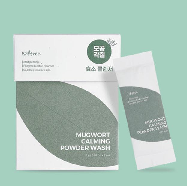 Isntree Mugwort Calming Powder Wash 25pcs – Gentle & Soothing Facial Cleanser