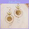 Bohemian Sun Pendant Earrings With Alloy Craft For Female Festival Wear