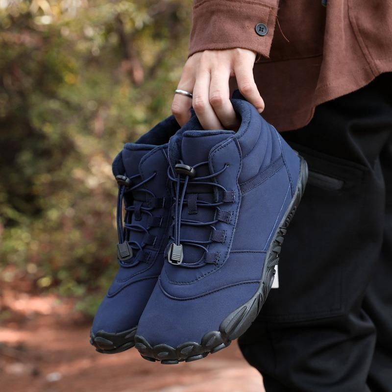 Hiking Shoes Non-slip Warm Autumn and Winter Splash-proof Cotton Shoes Couple Outdoor Large Size Five-finger Hiking Snow Boots