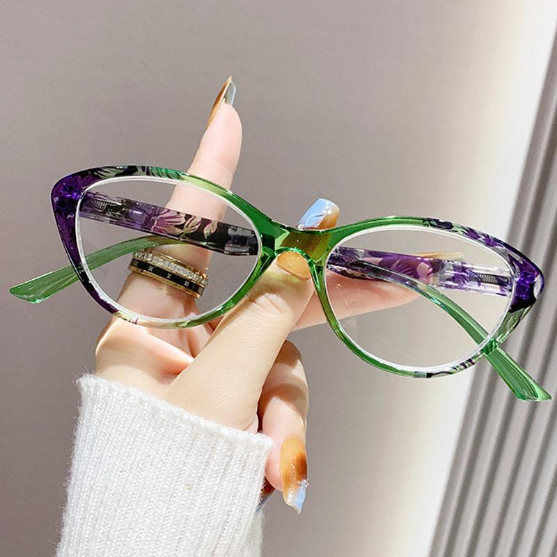 Fashion Personality Presbyopia Glasses Women Luxury Cat Eye Frame Anti-Blue Light HD Far Sight Eyeglasses Diopter +1.0 To +4.0